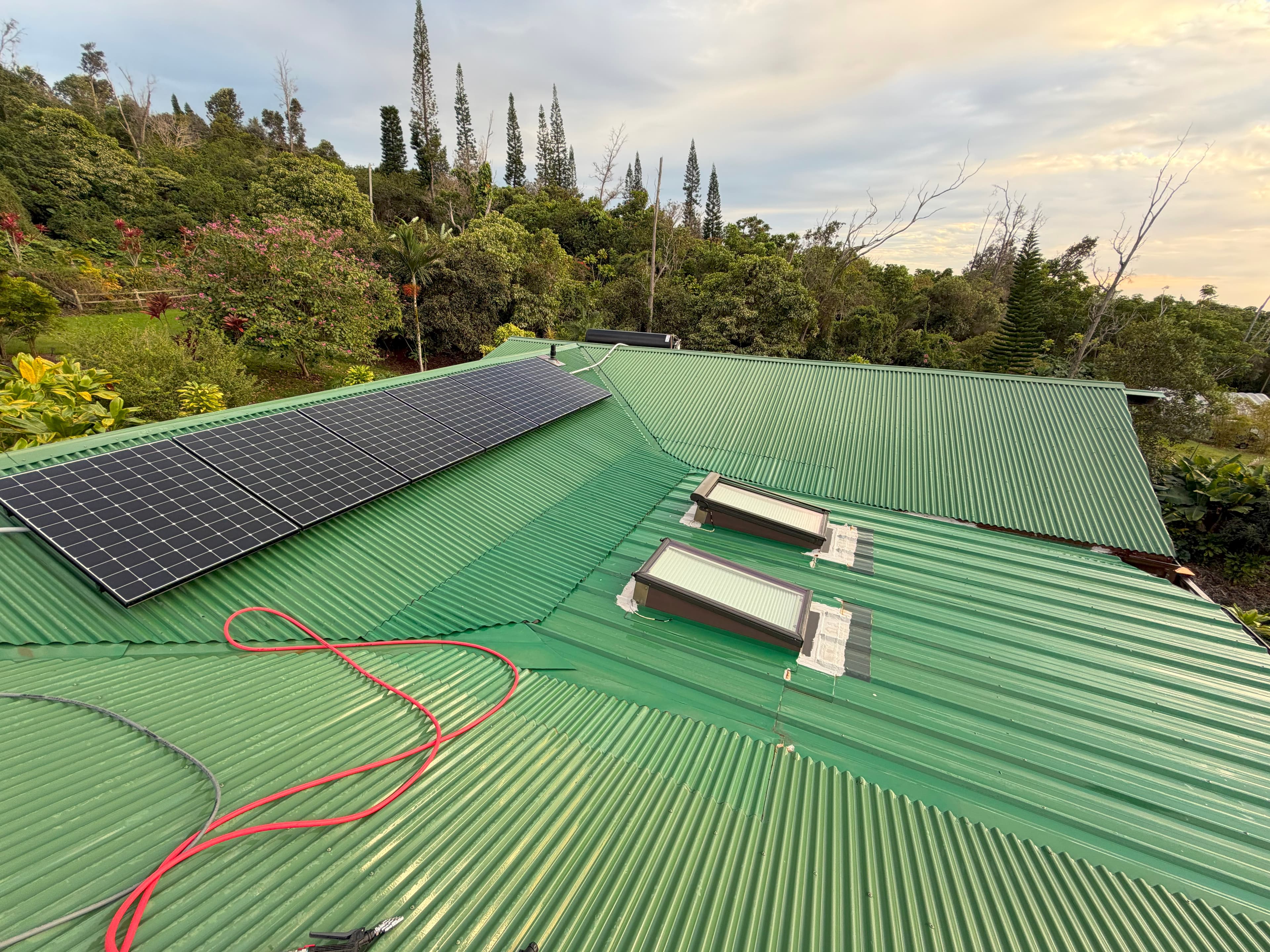 Roof after soft washing service in Captain Cook Hawaii