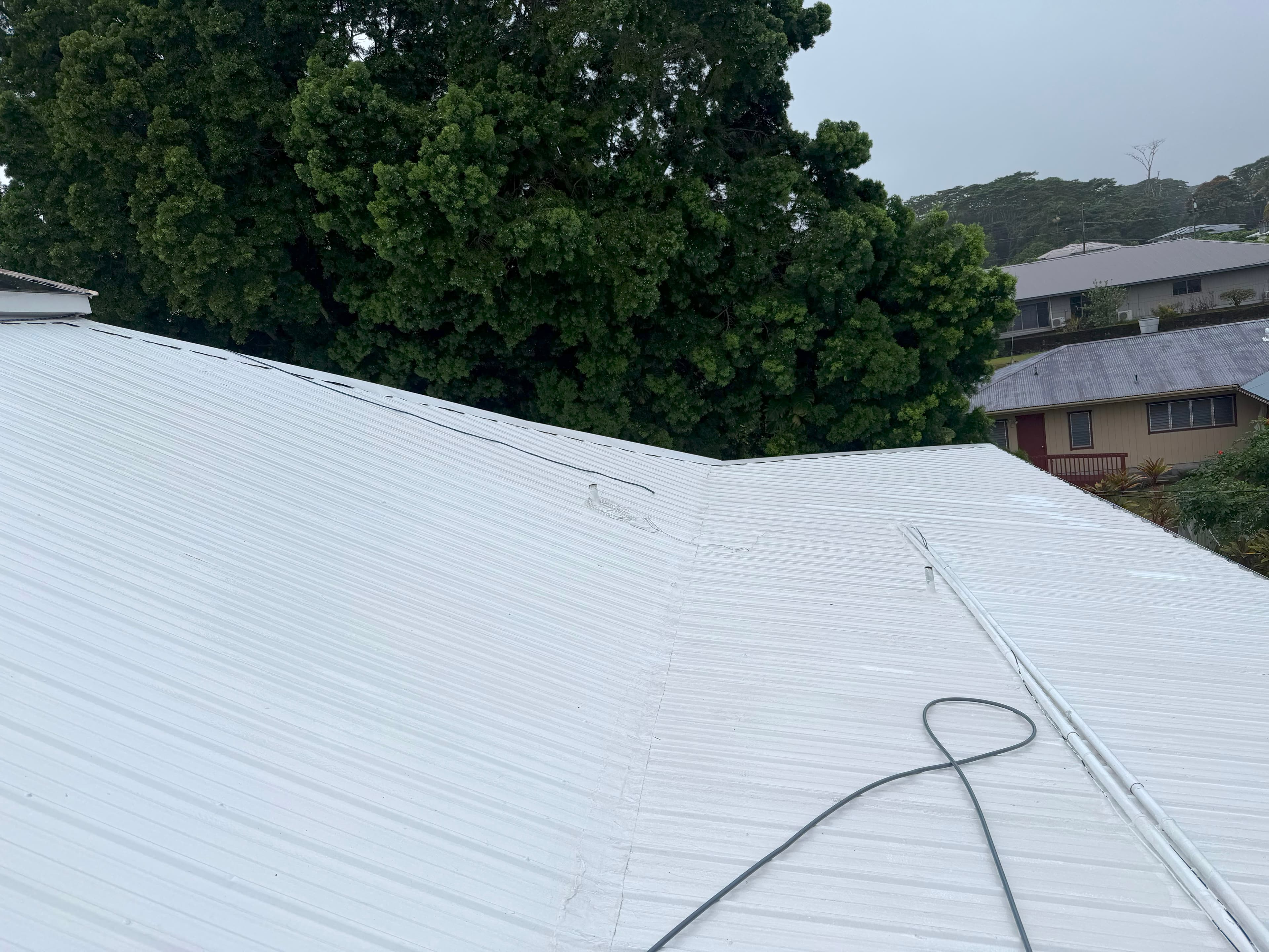Roof after soft washing in Oahu Hawaii