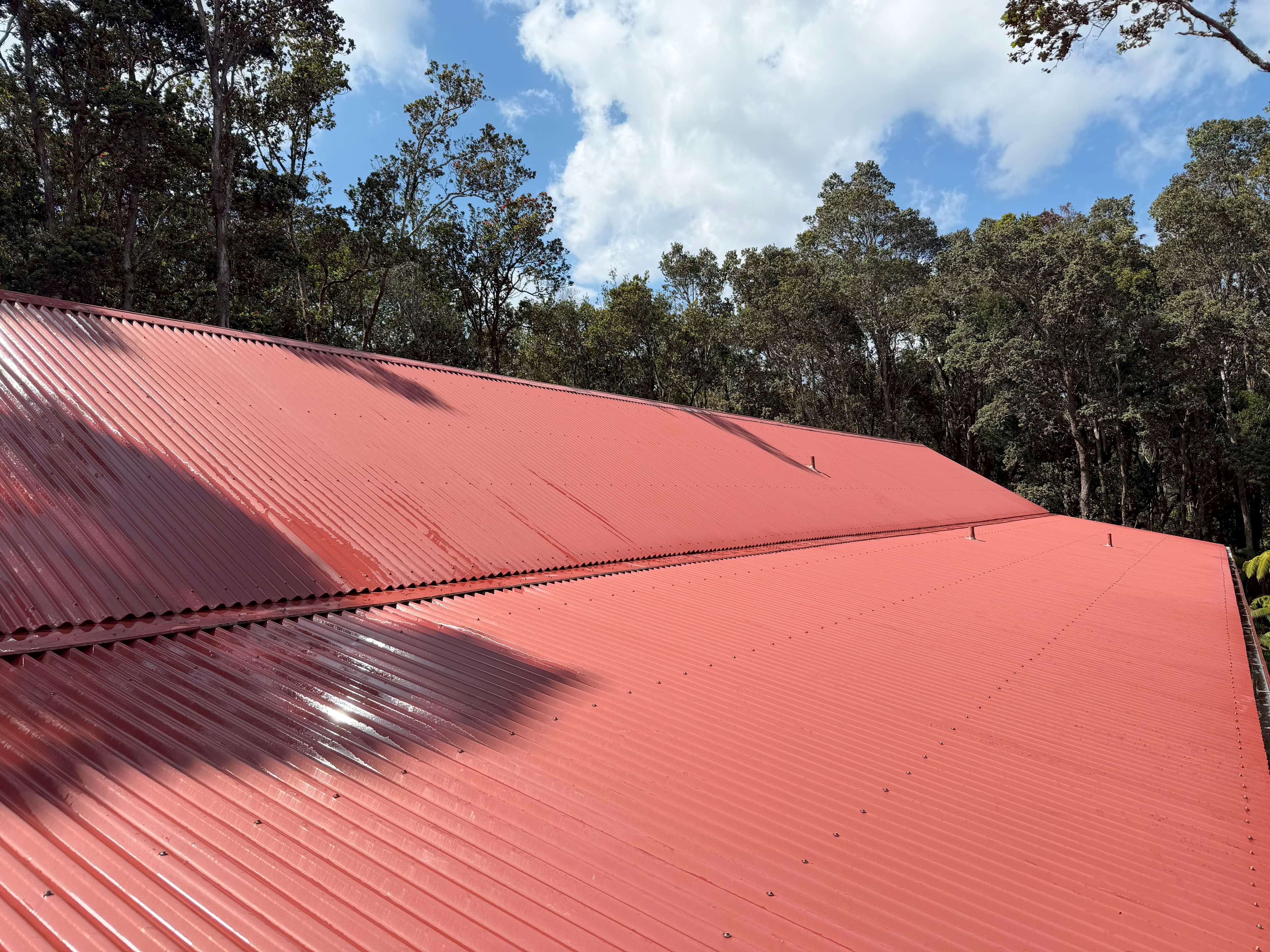 Roof after soft washing in Oahu Hawaii