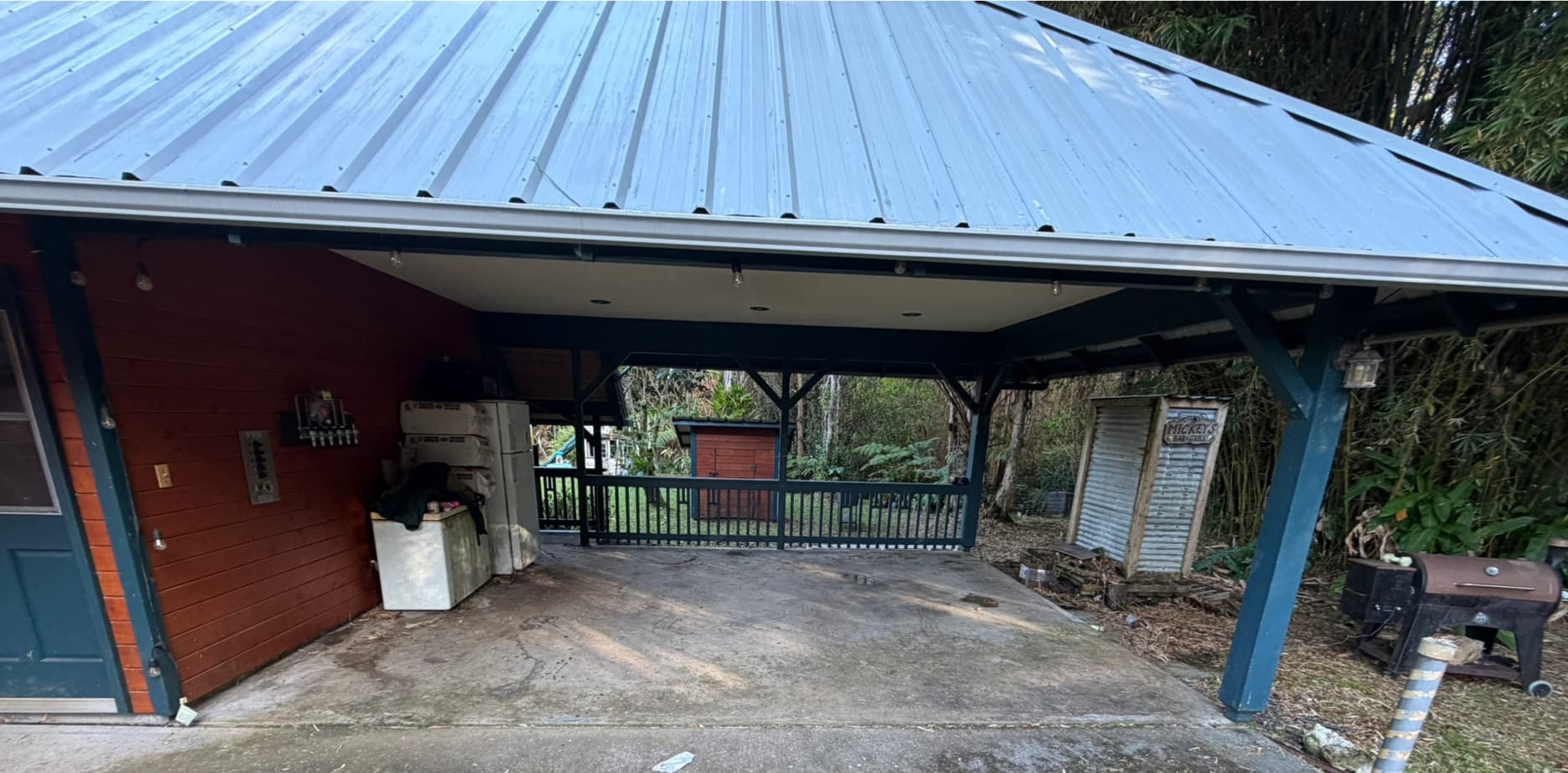 Concrete driveway before cleaning on Big Island Hawaii